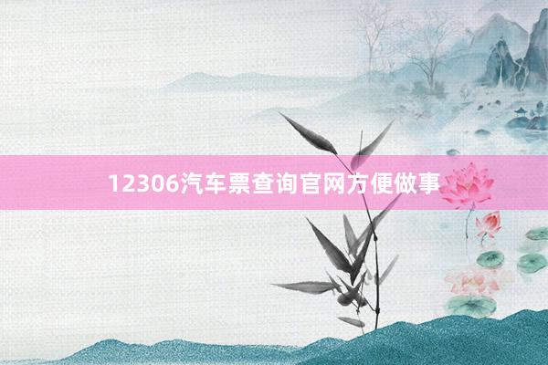 12306汽车票查询官网方便做事
